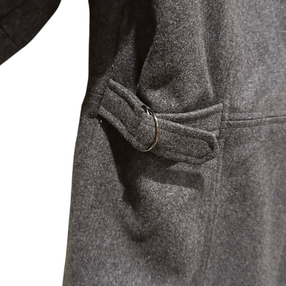 Express Coat Size 11/12 Womens Hooded Wool Jacket Dark Gray Full Zip Warm - Picture 5 of 10